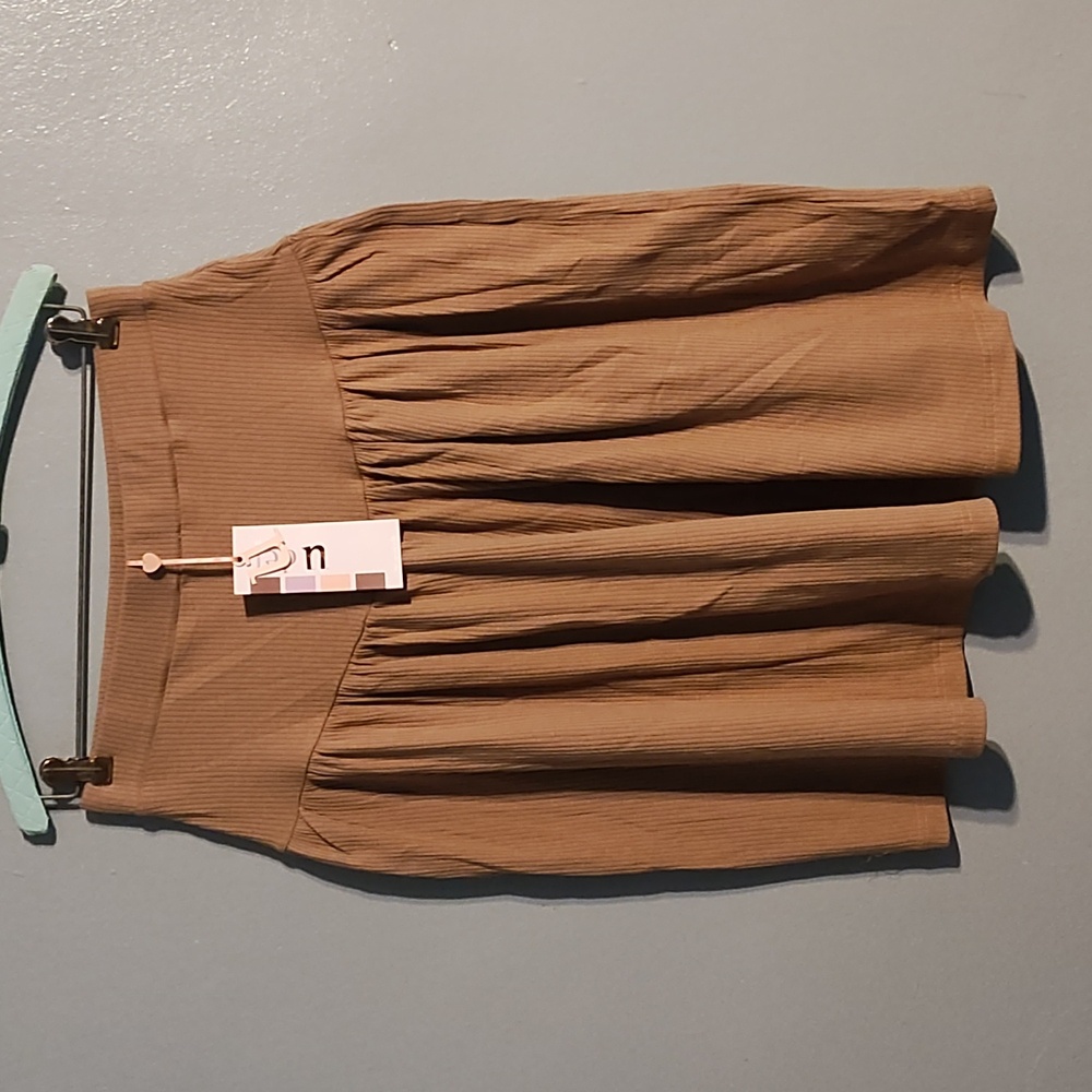 Udel New York 60% polyester 40% cotton women's large mocha basic rib skirt